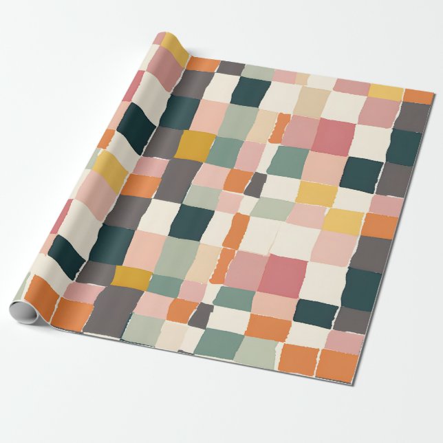 Patchwork-Pastelle Geschenkpapier (Ungerollt)