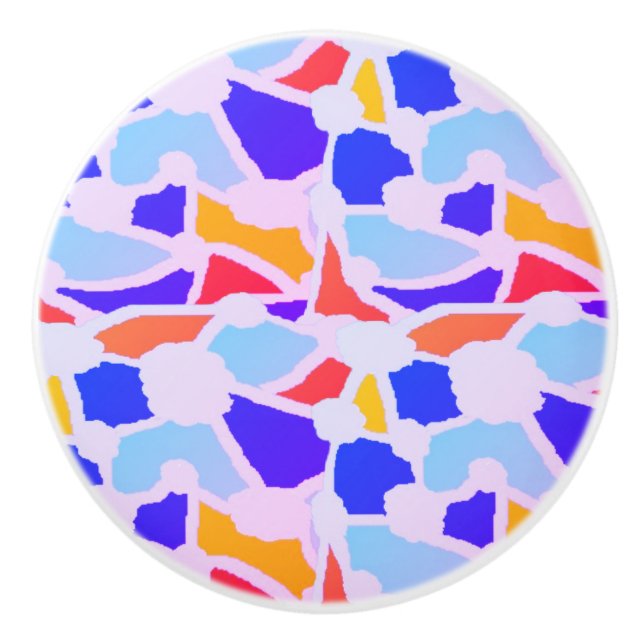 PATCHWORK PATTERN GEMISCHTE FARBEN KERAMIKKNAUF (Vorderseite)