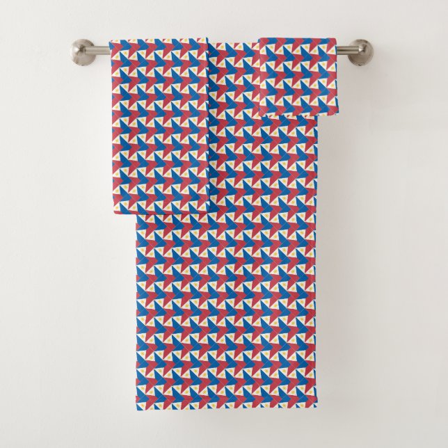 Patchwork Philippinen-Flaggenmuster Badhandtuch Set (Insitu)