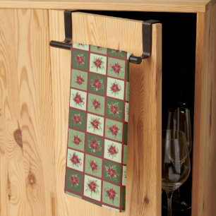 Patchwork Poinsettias T - Shirt Geschirrtuch