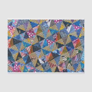 Patchwork-Quadrate Buntes Collage-Muster Seidenpapier