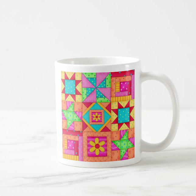 Patchwork Quilt Blocks-Tasse Tasse (Rechts)
