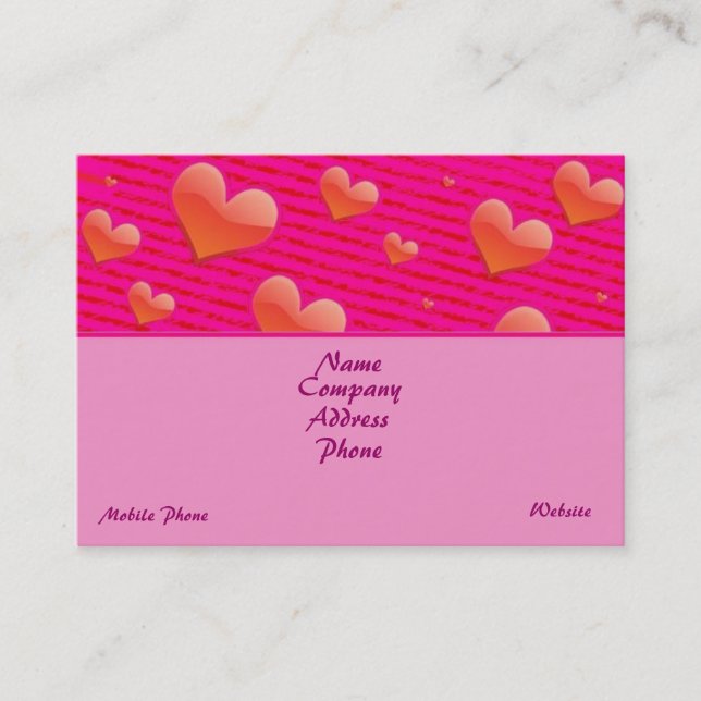 PATCHWORK QUILT BUSINESS CARDS - VALENTINES DESIGN VISITENKARTE (Vorderseite)