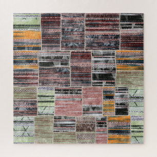 Patchwork-Quilt-Collage nahtloser Druck. Puzzle