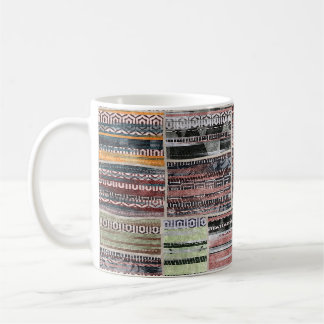 Patchwork Quilt Collage Nahtloses Drucken. Kaffeetasse