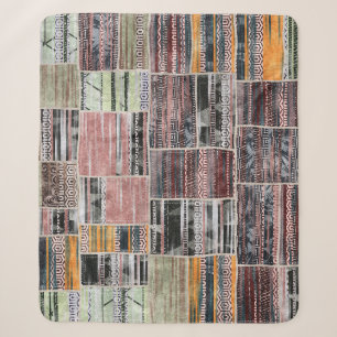 Patchwork Quilt Collage Nahtloses Drucken. Sherpadecke