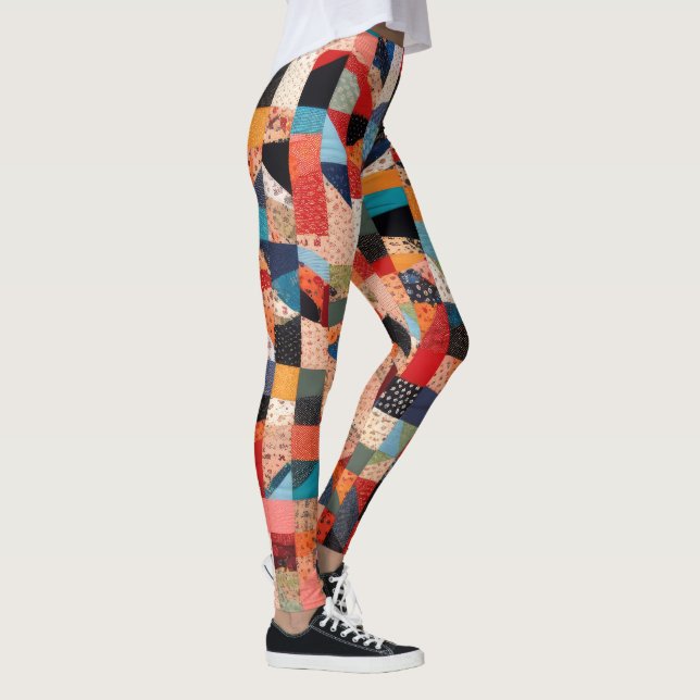 Patchwork Quilt Design Leggings (Rechts)