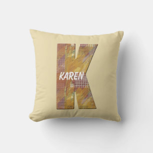 Patchwork-Quilt-Landhausstil-Letter-K-Monogramm Kissen