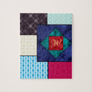 Patchwork Quilt Monogram Puzzle