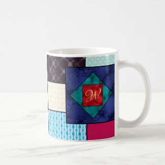 Patchwork Quilt Monogram Tasse