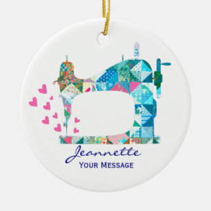 Patchwork-Quilt-Nähmaschine Keramik Ornament