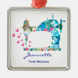 Patchwork-Quilt-Nähmaschine Ornament Aus Metall