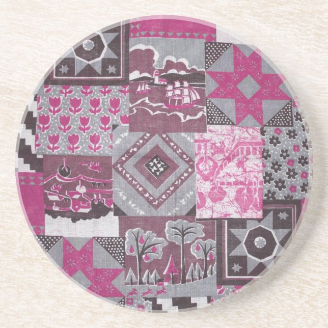 Patchwork Quilt Sandstone Untersetzer (Vorne)
