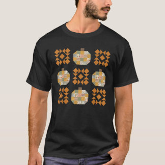 Patchwork Quilter Fall Pumpkin Quilt Block Autumn T-Shirt