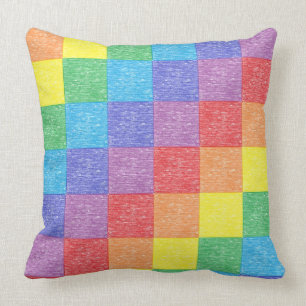 Patchwork-Regenbogen-Kissen Kissen