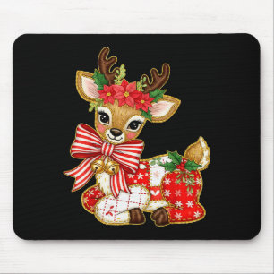 Patchwork-Rentier Preppy-Mädchen-Weihnachten Xmas Mousepad