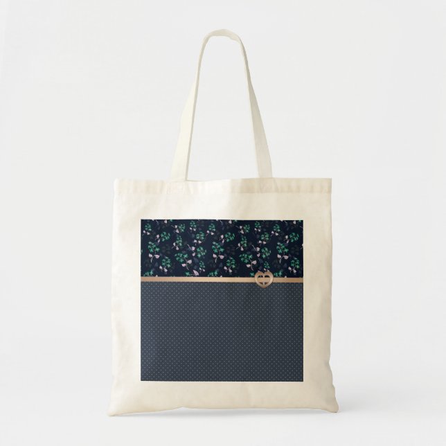 Patchwork, Retro, blau Tragetasche (Vorne)
