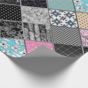 Patchwork Retro Vintage Farben Patchwork Quilting Geschenkpapier