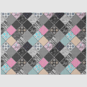 Patchwork-Retro-Vintage Farbpatchwork-Quiltierung Seidenpapier