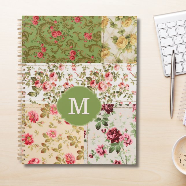 Patchwork-Rose individuell monogrammierter Planer (Von Creator hochgeladen)