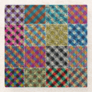 Patchwork Rough Leinwand Squares Vintag Glasuntersetzer