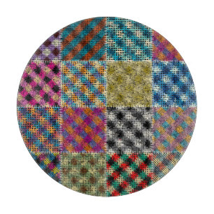 Patchwork Rough Leinwand Squares Vintag Schneidebrett