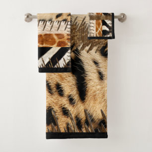 „Patchwork-Safari-Chic“ Badhandtuch Set