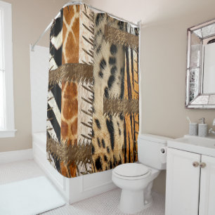 „Patchwork-Safari-Chic“ Duschvorhang