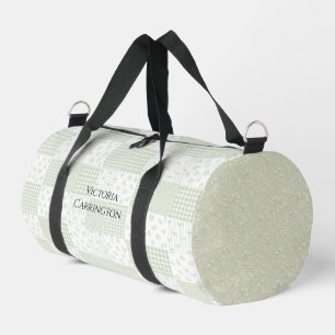 Patchwork Salbeigrünes Blumen-Vintage-Reisetasche Duffle Bag
