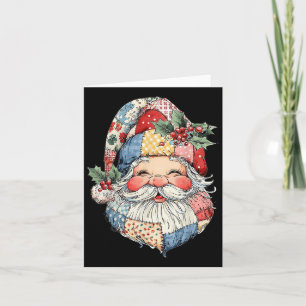 Patchwork Santa Claus Retro Christmas Funny Mens W Karte