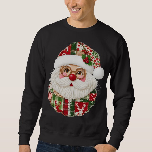 Patchwork Santa Claus Sweatshirt (Vorderseite)