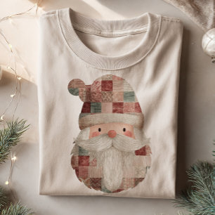 Patchwork Santa Retro Quilt Weihnachten T-Shirt