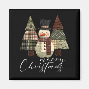 Patchwork-Schneemann, Patchwork-Weihnachtsbaum Lus Magnet