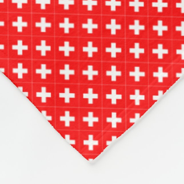 Patchwork Schweiz Flaggenmuster Fleecedecke (Ecke)
