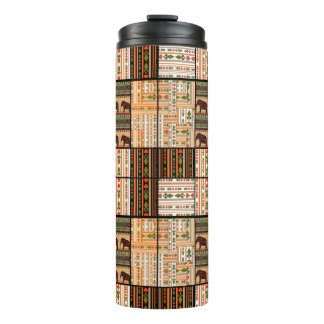 Patchwork seamless african ornamental pattern text thermosbecher