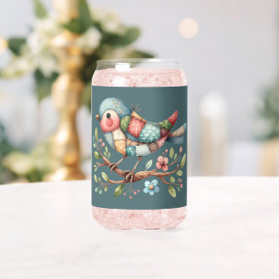 Patchwork-Singvogel auf blühendem Ast Dosenglas