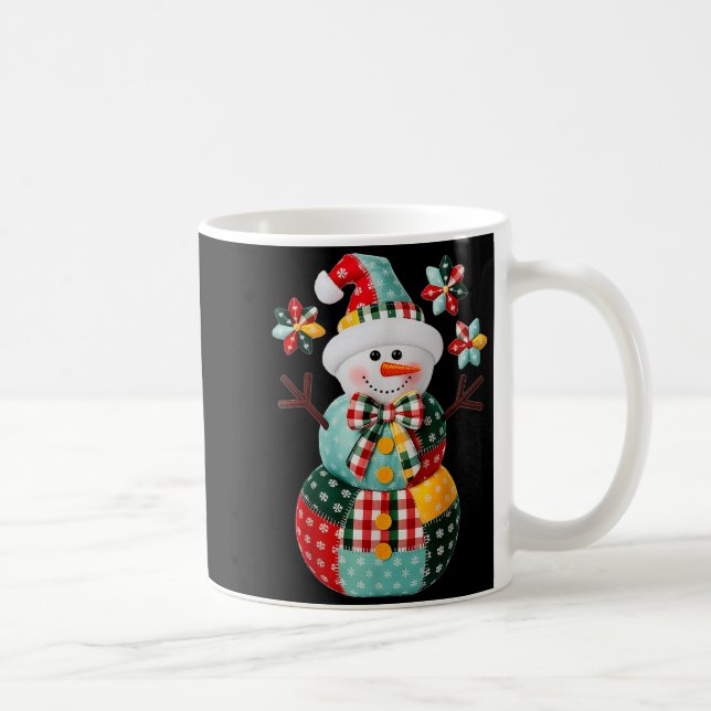 Patchwork Snowman Christmas Preppy Cute Xmas Men W Kaffeetasse (Rechts)