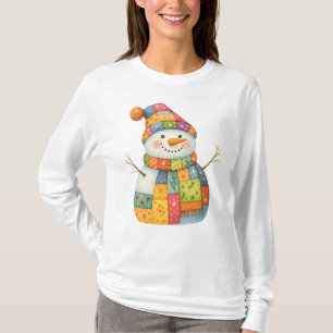 Patchwork Snowman Colorado Winterweihnachtsfest T-Shirt