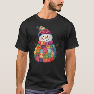 Patchwork Snowman Colorado Winterweihnachtsfest T-Shirt
