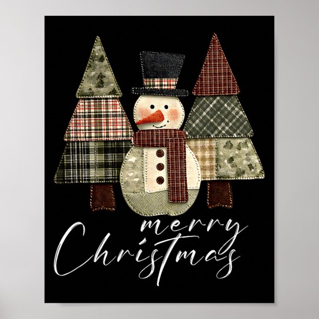 Patchwork Snowman,patchwork Christmas Tree Funny G Poster (Vorne)