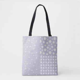 Patchwork Spring Light Lavendel Muster Tote Bag