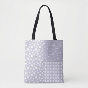 Patchwork Spring Pastell Lavender Muster Tote Bag