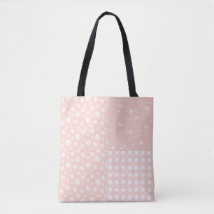 Patchwork Spring Pastell Pink Muster Tote Beutel