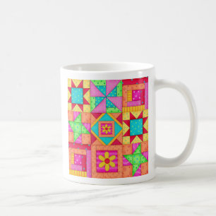Patchwork-Steppdecke blockiert Tasse
