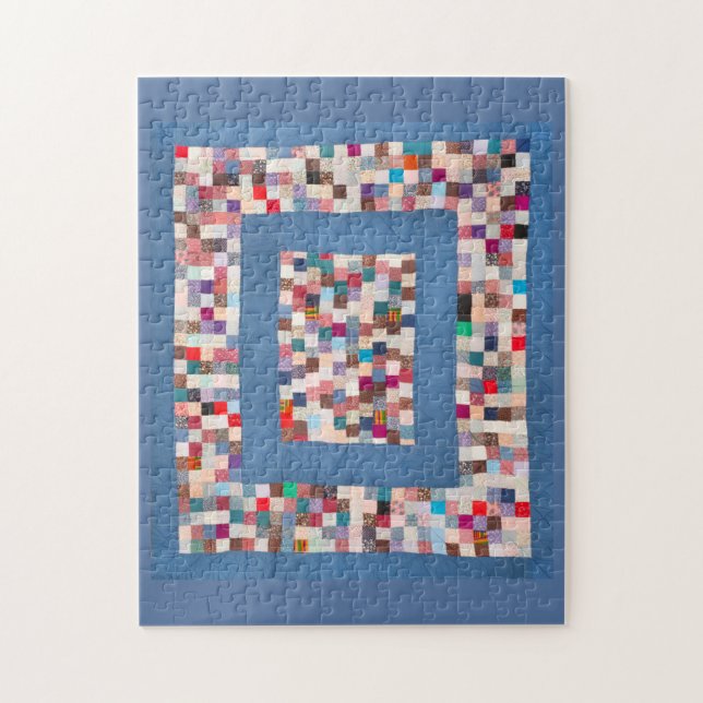 Patchwork-Steppdecke mit zwei Grenzen Puzzle (Vertikal)