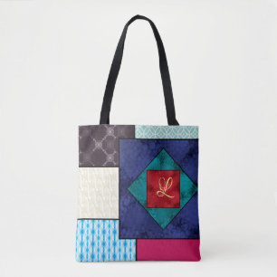 Patchwork-Steppdecken-Monogramm