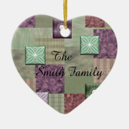 Patchwork-Steppdecken-Verzierung Keramik Ornament