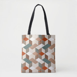 Patchwork-Sterne Vintage Braun Grün