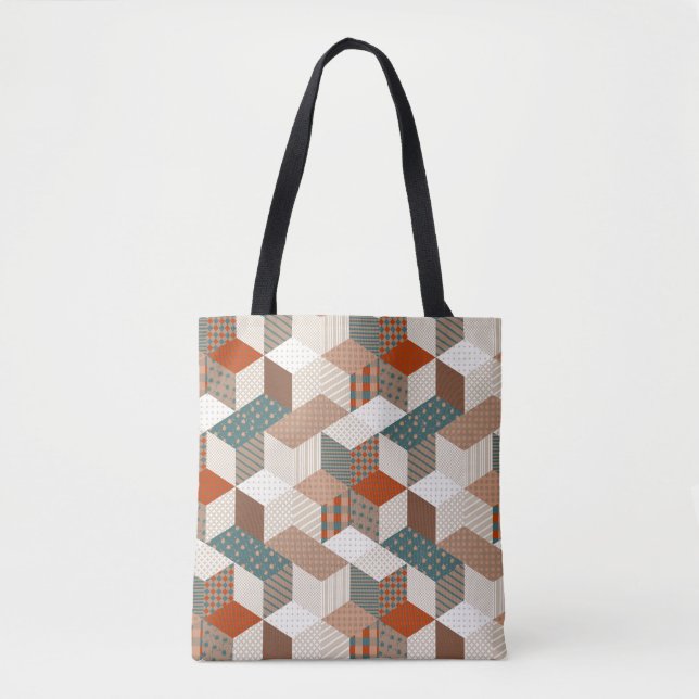 Patchwork-Sterne Vintage Braun Grün (Vorderseite)