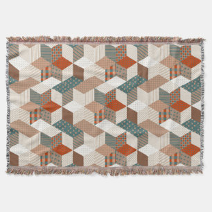Patchwork-Sterne Vintage Braun Grün Decke
